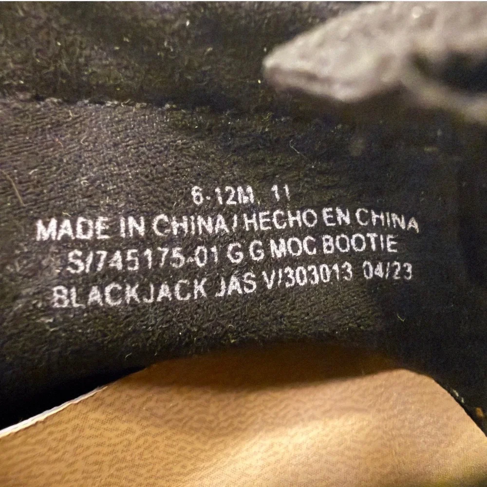 Old Navy Baby Fringe Moc Bootie Blackjack Black Suede Slip On 6-12M